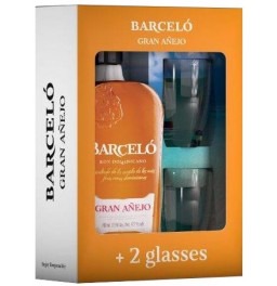 Ром Ron Barcelo, Gran Anejo, gift box with 2 glasses, 0.7 л