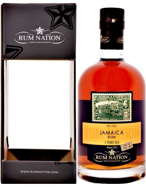 Ром "Rum Nation" Jamaica Pot Still 5 Years Old, gift box, 0.7 л