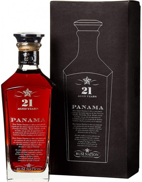 Ром "Rum Nation" Panama 21 Years Old, gift box, 0.7 л