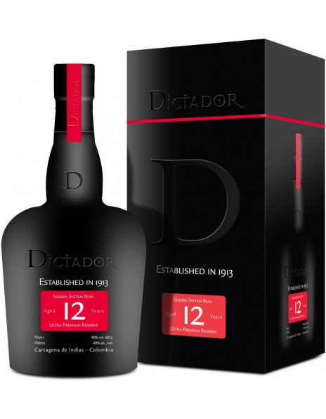 Ром "Dictador" 12 Years Old, gift box with 1 glass, 0.7 л