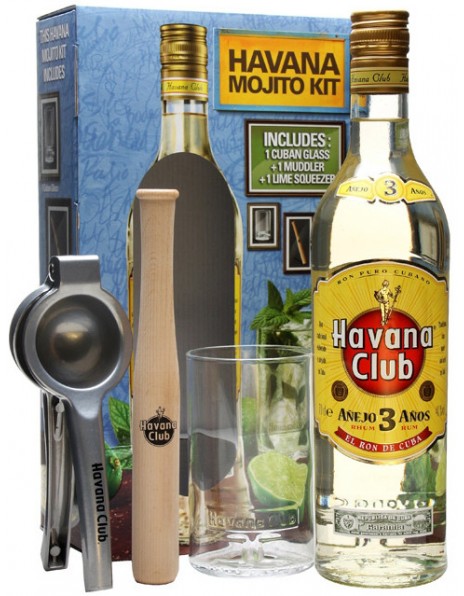 Ром "Havana Club" Anejo 3 years with mojito kit, 1 л