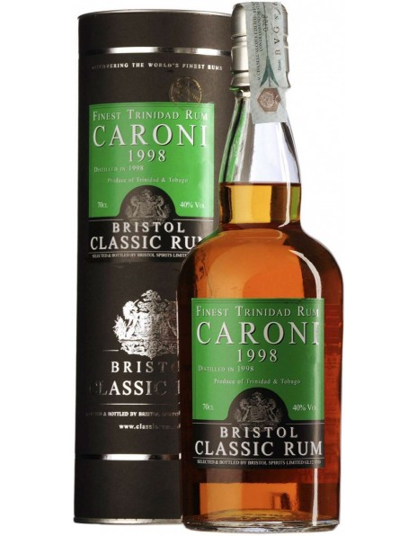 Ром Bristol Classic Rum, "Caroni" Finest Trinidad Rum, 1998, gift tube, 0.7 л