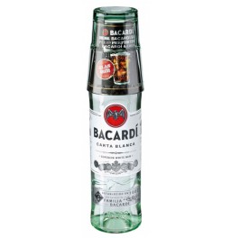 Ром "Bacardi" Carta Blanca, with plastic glass, 0.7 л