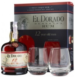 Ром "El Dorado" 12 Years Old with 2 glasses, gift box, 0.7 л